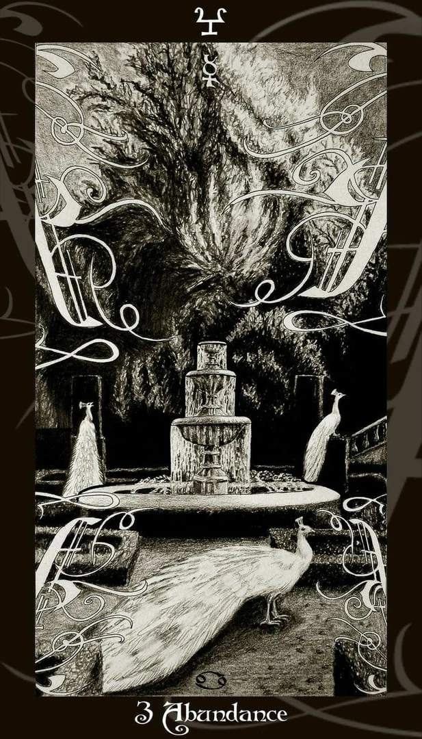 Three of Cups card from the Harry Potter Tarot deck gallery