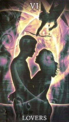 The Lovers card from the Healing Light Tarot deck