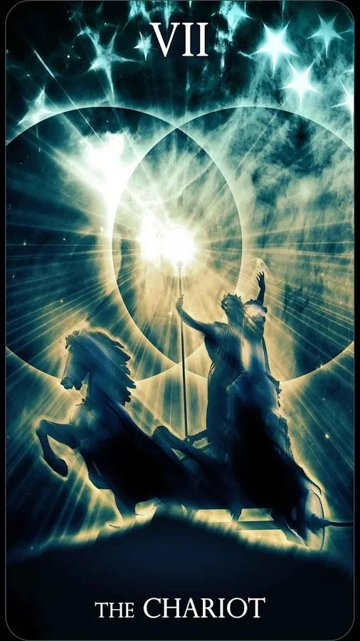 The Chariot card from the Healing Light Tarot deck