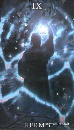 The Hermit card from the Healing Light Tarot deck