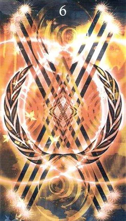 Six of Wands card from the Healing Light Tarot deck