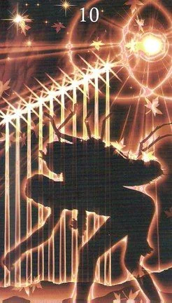Ten of Wands card from the Healing Light Tarot deck