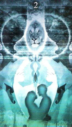 Two of Cups card from the Healing Light Tarot deck