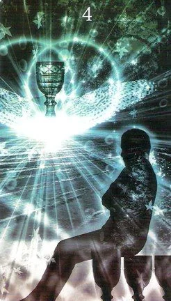 Four of Cups card from the Healing Light Tarot deck