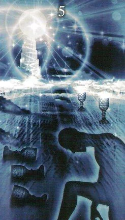 Five of Cups card from the Healing Light Tarot deck