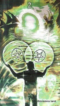 Two of Pentacles card from the Healing Light Tarot deck