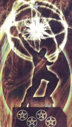 Four of Pentacles card from the Healing Light Tarot deck