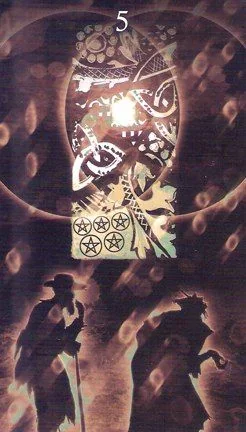 Five of Pentacles card from the Healing Light Tarot deck