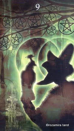 Nine of Pentacles card from the Healing Light Tarot deck