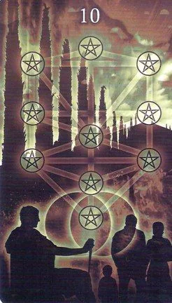 Ten of Pentacles card from the Healing Light Tarot deck