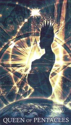 Queen of Pentacles card from the Healing Light Tarot deck