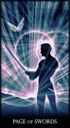 Page of Swords card from the Healing Light Tarot deck