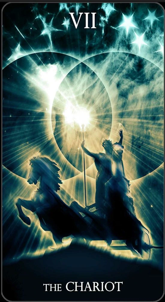 The Chariot card from the Healing Light Tarot deck gallery