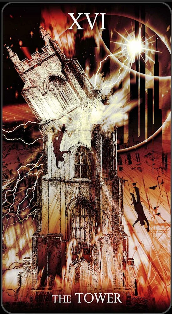 The Tower card from the Healing Light Tarot deck gallery