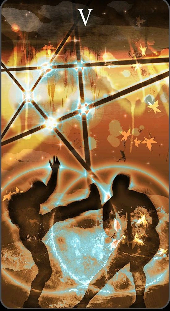Five of Wands - Healing Light Tarot - Tarot Deck by Christopher Butler