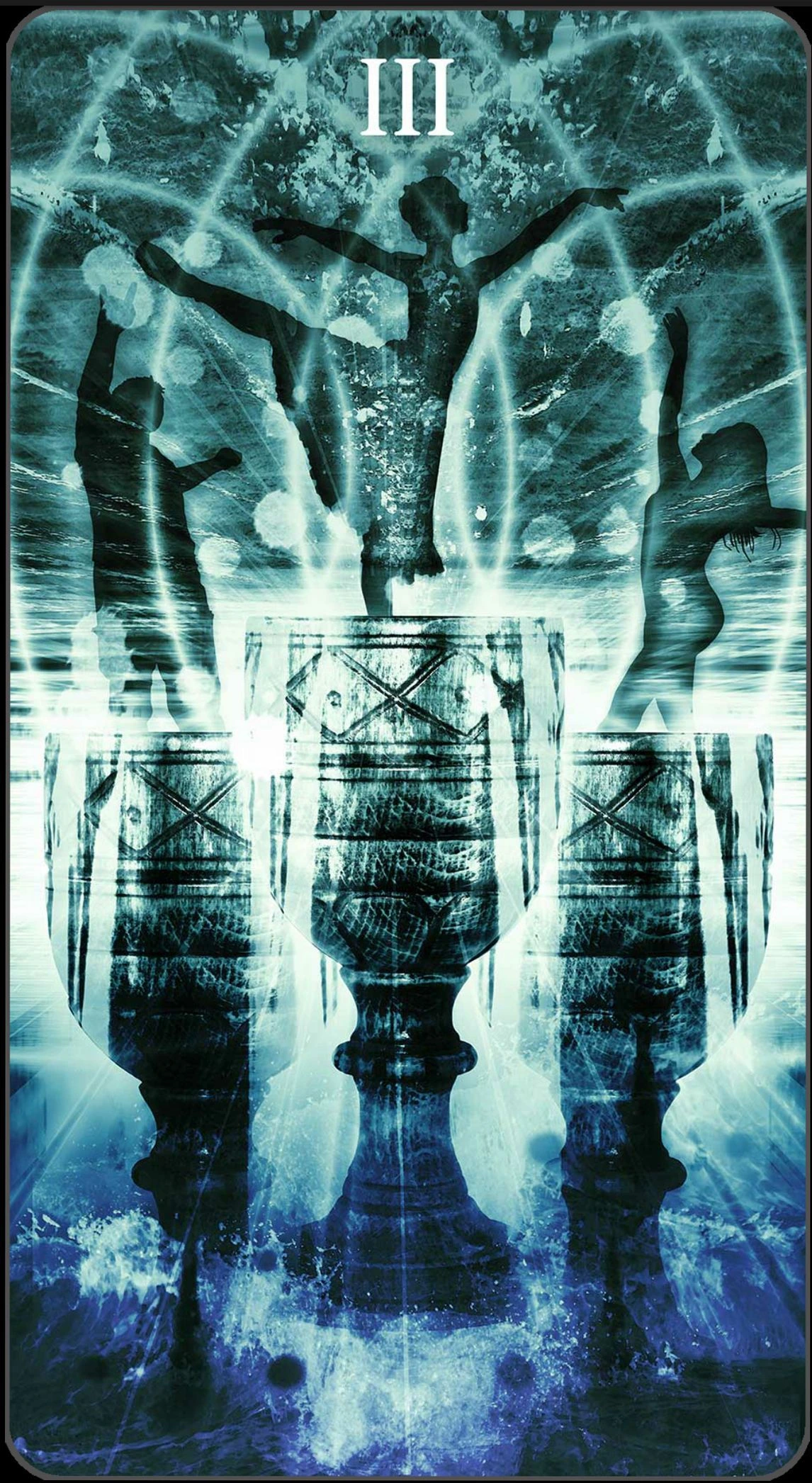 Three of Cups - Healing Light Tarot - Tarot Deck by Christopher Butler
