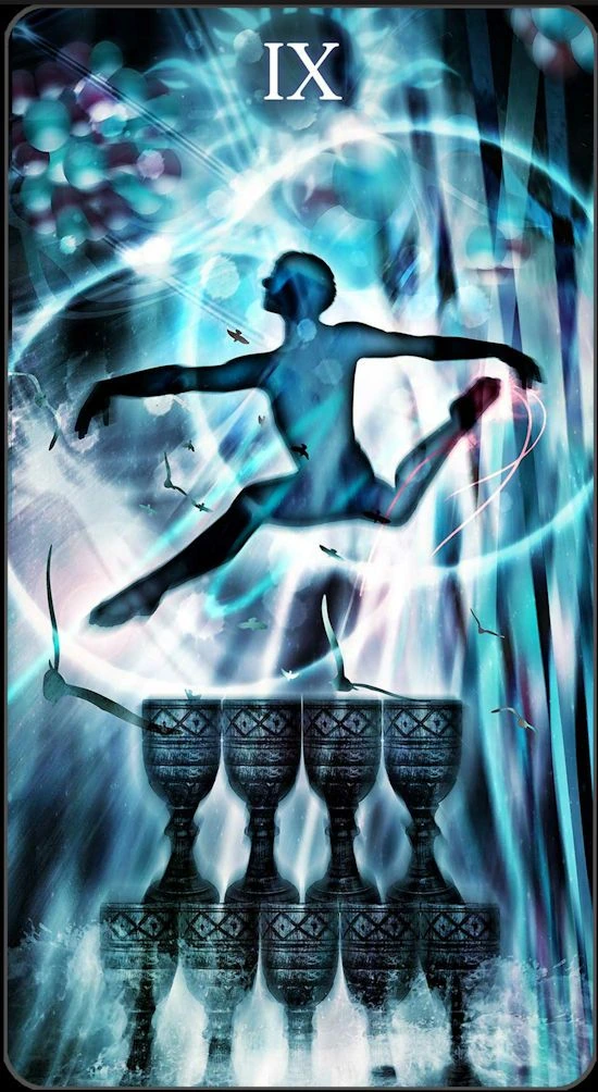 Nine of Cups card from the Healing Light Tarot deck gallery