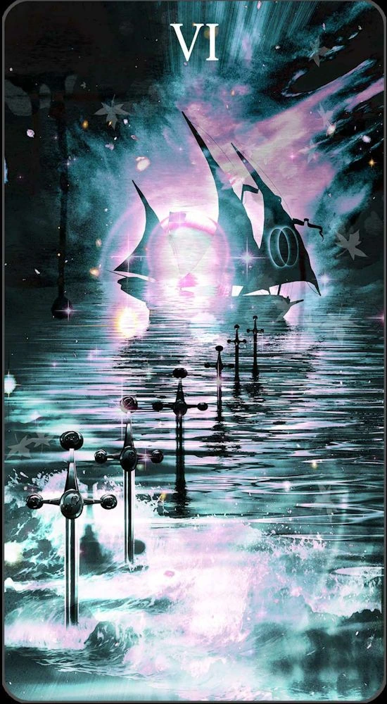 Six of Swords - Healing Light Tarot - Tarot Deck by Christopher Butler