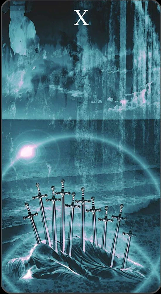 Ten of Swords - Healing Light Tarot - Tarot Deck by Christopher Butler