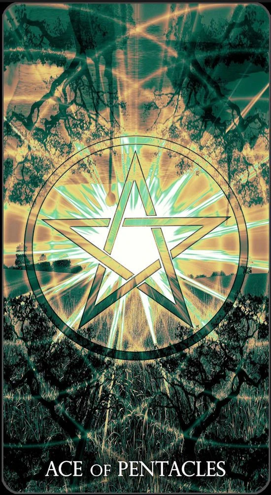 Ace of Pentacles card from the Healing Light Tarot deck gallery
