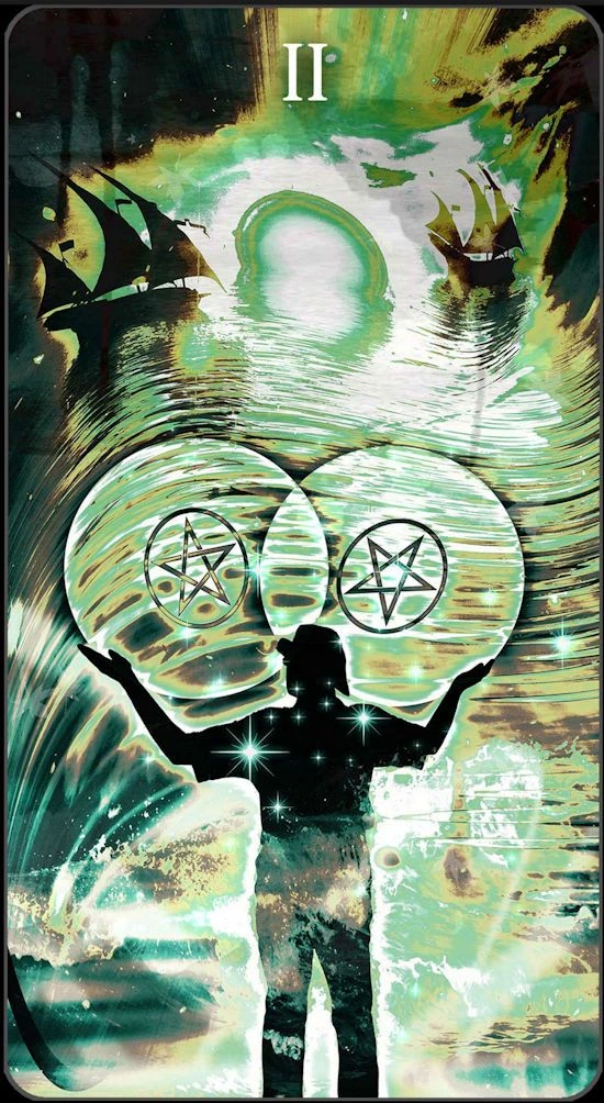 Two of Pentacles - Healing Light Tarot - Tarot Deck by Christopher Butler