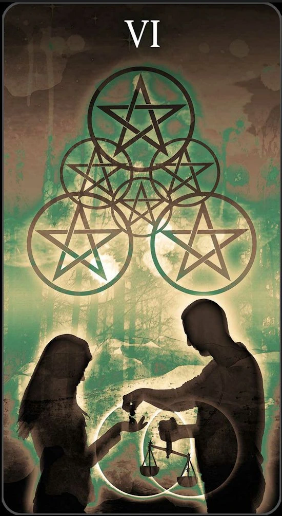 Six of Pentacles - Healing Light Tarot - Tarot Deck by Christopher Butler