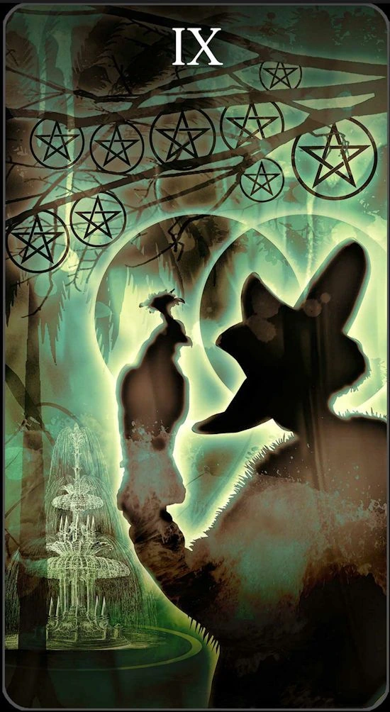 Nine of Pentacles - Healing Light Tarot - Tarot Deck by Christopher Butler