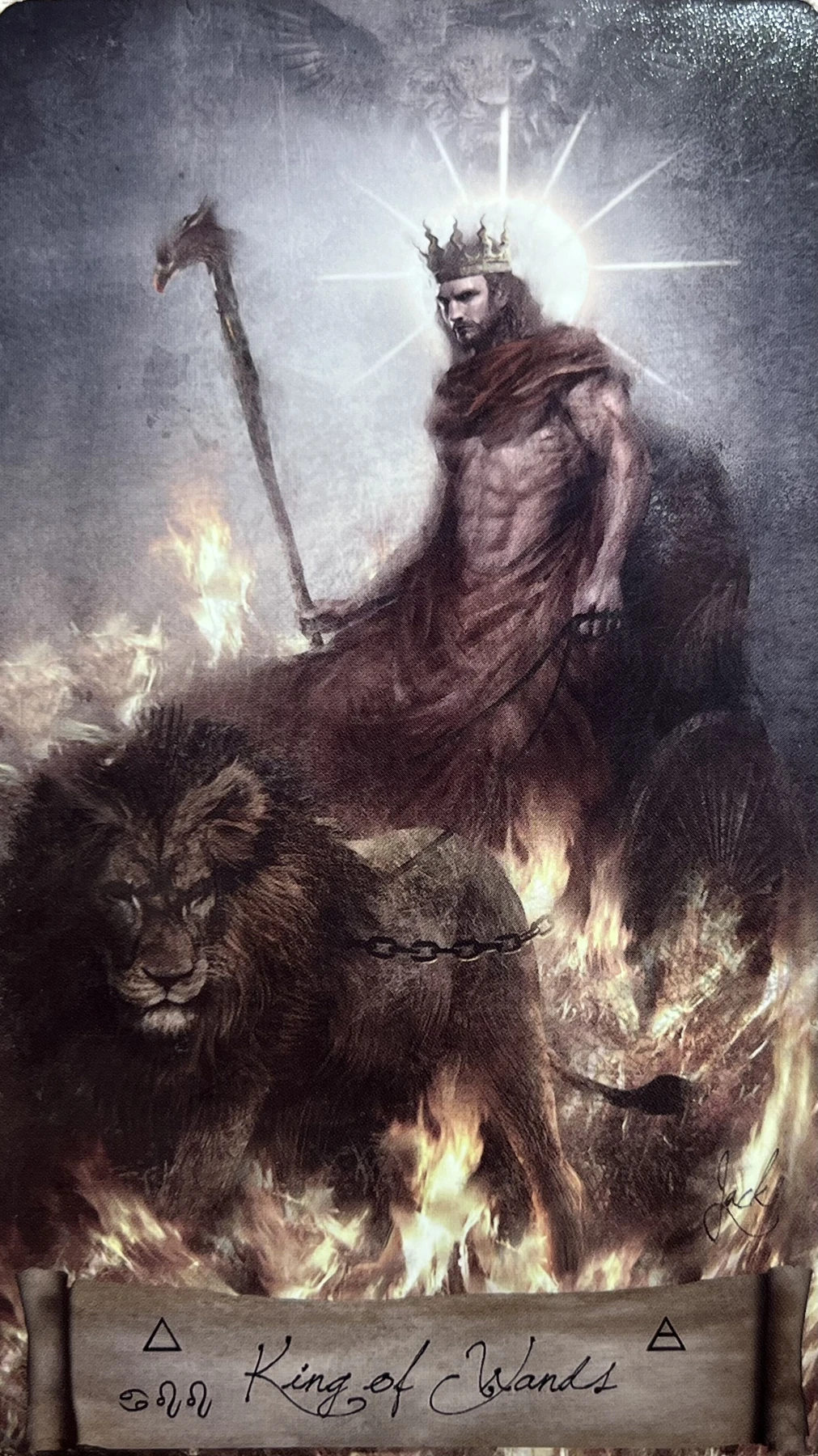 King of Wands card from the Heaven and Earth Tarot deck