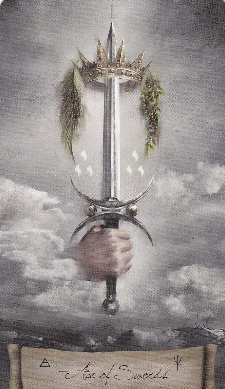 Ace of Swords card from the Heaven and Earth Tarot deck