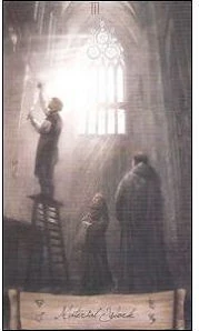 Three of Pentacles card from the Heaven and Earth Tarot deck