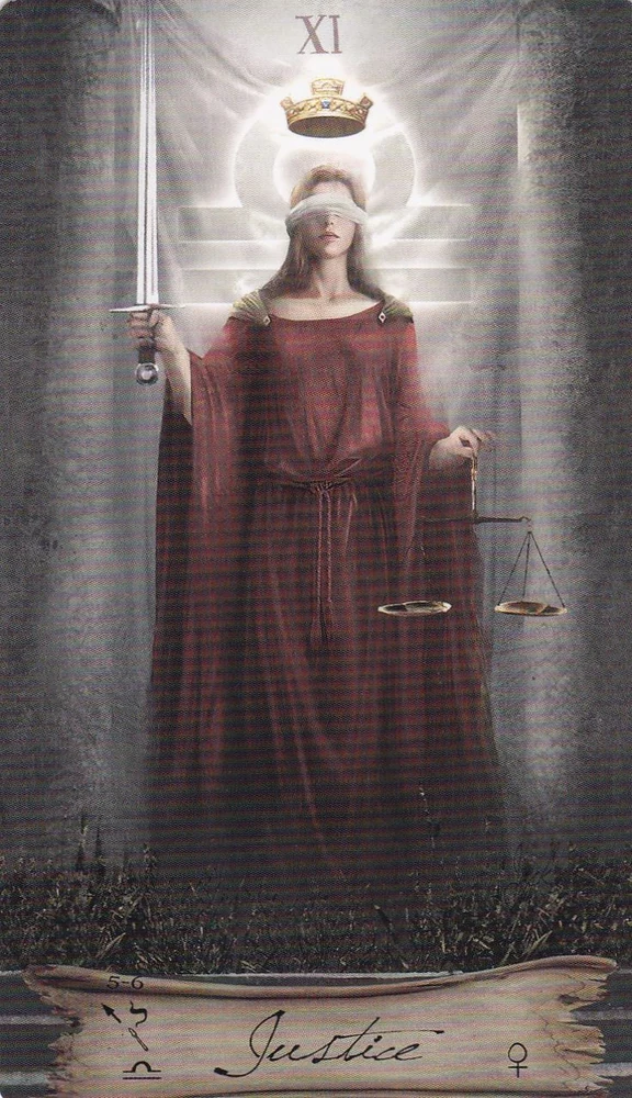 Justice card from the Heaven and Earth Tarot deck gallery