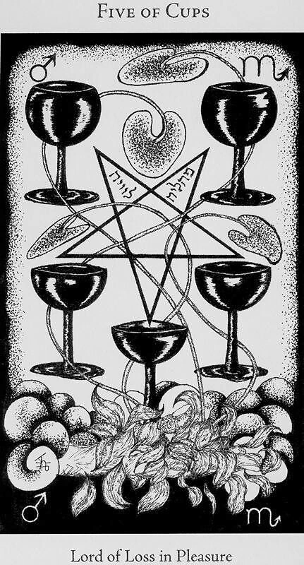 Five of Cups - Hermetic Tarot - Tarot Deck by Godfrey Dowson