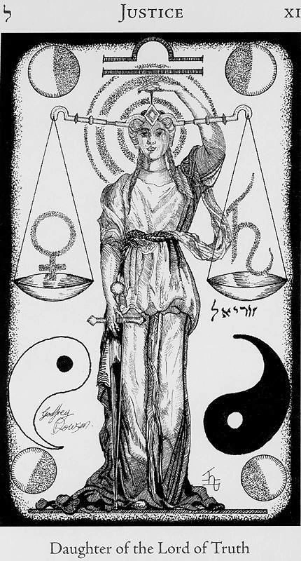 Justice card from the Hermetic Tarot deck