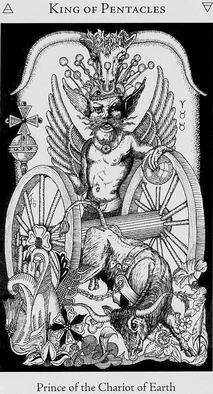 King of Pentacles (Coins) card from the Hermetic Tarot deck