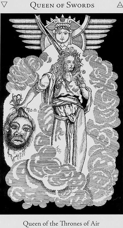 Queen of Swords card from the Hermetic Tarot deck