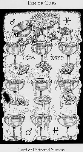 Ten of Cups card from the Hermetic Tarot deck