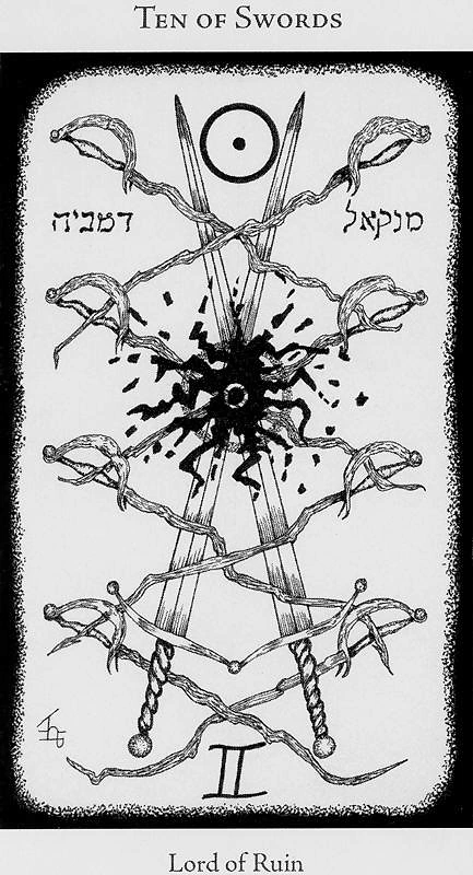 Ten of Swords - Hermetic Tarot - Tarot Deck by Godfrey Dowson