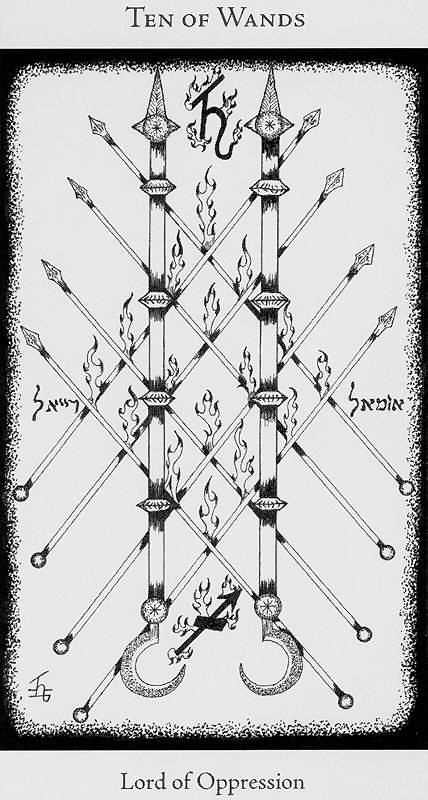 Ten of Wands - Hermetic Tarot - Tarot Deck by Godfrey Dowson