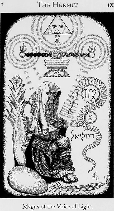 The Hermit card from the Hermetic Tarot deck