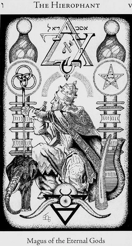The Hierophant card from the Hermetic Tarot deck