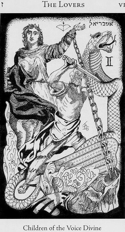 The Lovers card from the Hermetic Tarot deck