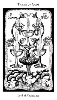 Three of Cups card from the Hermetic Tarot deck