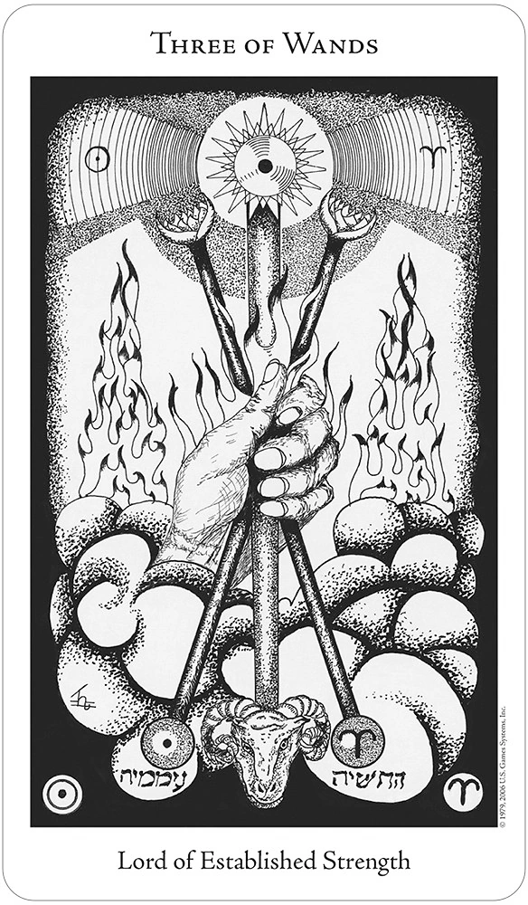 Three of Wands - Hermetic Tarot - Tarot Deck by Godfrey Dowson