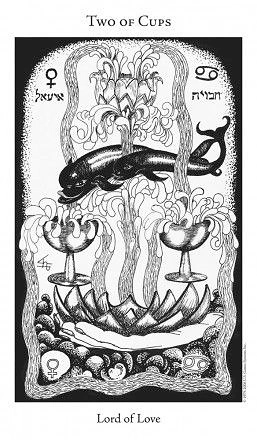 Two of Cups card from the Hermetic Tarot deck