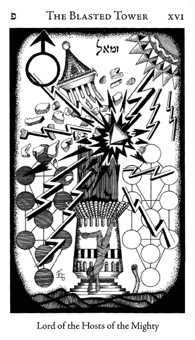 The Blasted Tower card from the Hermetic Tarot deck