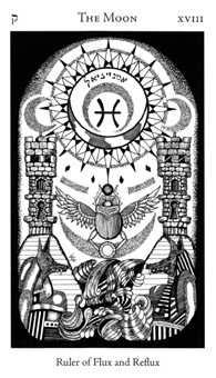 The Moon card from the Hermetic Tarot deck