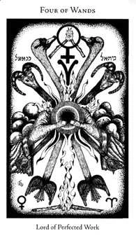 Four of Wands card from the Hermetic Tarot deck