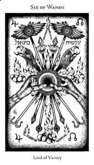 Six of Wands card from the Hermetic Tarot deck