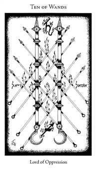 Ten of Wands card from the Hermetic Tarot deck