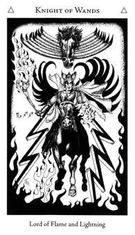 Knight of Wands card from the Hermetic Tarot deck